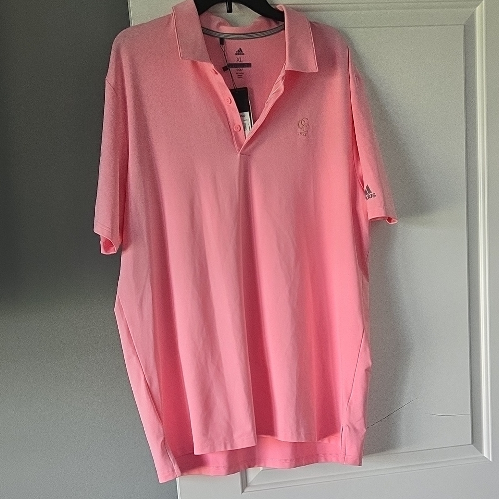 Adidas Men's Bright Pink Polo Shirt